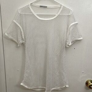 Fishnet bathing suit coverup